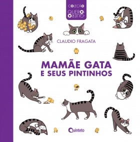 Mamãe gata e seus pintinhos